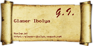 Glaser Ibolya névjegykártya